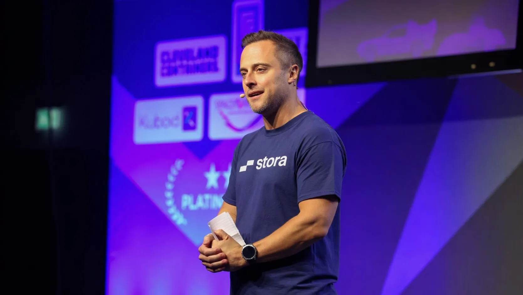 Gavin Shields speaking at industry event